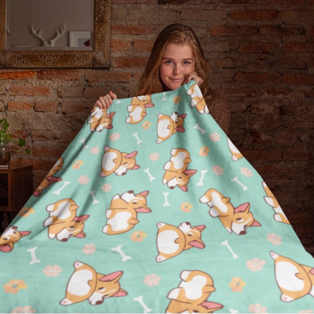 Süße kleine Corgis Fleecedecke (Von Creator hochgeladen)