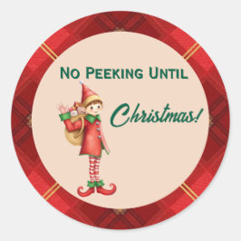 Süße kleine Elfen - Personalisierte Weihnachtsgrüß Runder Aufkleber