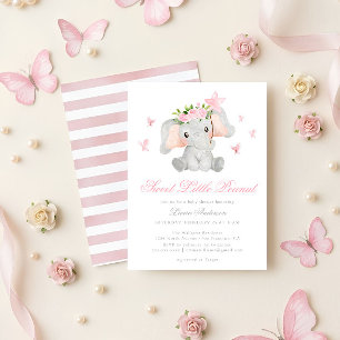 Süße kleine Erdnuss-Elefanten-elegante Babyparty Einladung