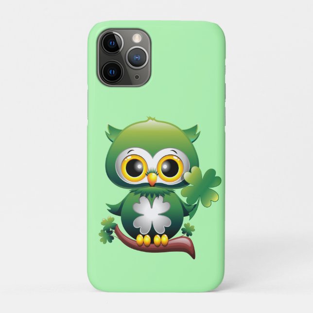 Süße kleine Eule St. Patrick Cartoon Case-Mate iPhone Hülle (Rückseite)