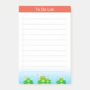 Süße kleine Frösche To-Do-Liste Post-it Klebezettel