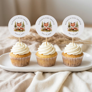 Süße kleine Fuchs-Babyshower-Favor-Dekoration Runder Aufkleber