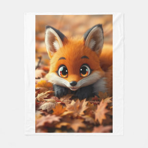 Süße kleine Fuchs-Herbstlaub-Decke Fleecedecke