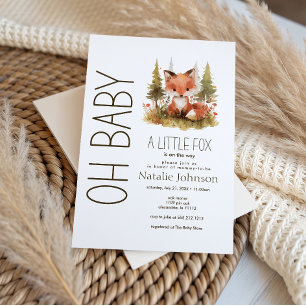 Süße kleine Fuchs-Karo Baby Shower Einladung