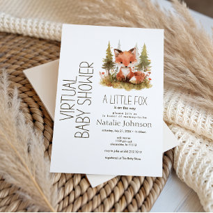 Süße kleine Fuchs-Karo Virtual Baby Shower Einladung