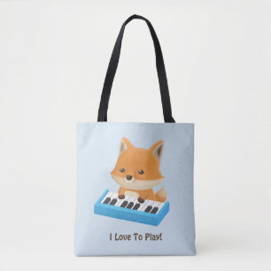 Süße kleine Fuchs liebt Klavier zu spielen Kinder