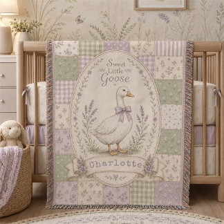 Süße kleine Gans Baby Mädchen Floral Personalisier Decke