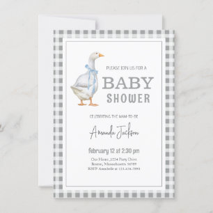 Süße kleine Gans Blaue Babyparty Einladung