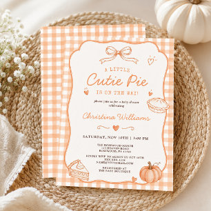 Süße Kleine Gingham-Baby-Party Einladung