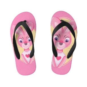Süße kleine Hasen-Mädchen-Cartoonfigur Kinderbadesandalen