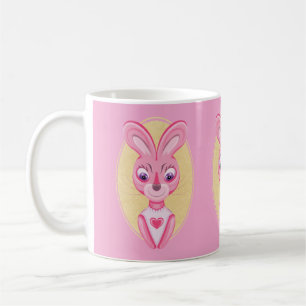Süße kleine Hasenmädchen-Cartoon Kaffeetasse