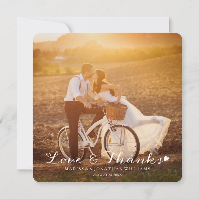 Süße kleine Herz-Hochzeit danken Ihnen flache Dankeskarte (Vorderseite)