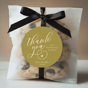 Süße kleine Herz Hochzeitsgeschenke Danke Runder Aufkleber