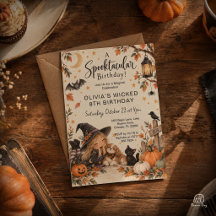 Süße kleine Hexe Halloween-Aquarell-Geburtstag
