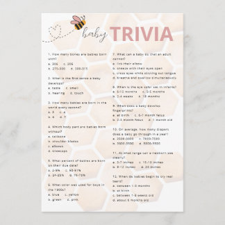 Süße kleine Honig-Baby-Party Baby-Trivia Mitteilungskarte