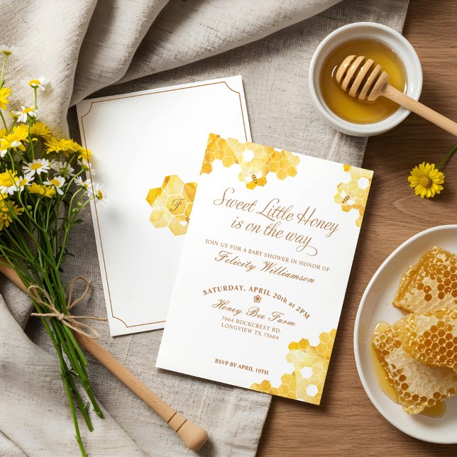 Süße kleine Honig unterwegs | BienenBaby-Dusche Einladung (Sweet Little Honey On The Way | Bee Baby Shower Invitation)