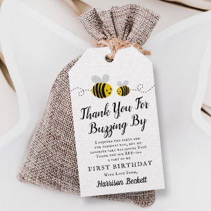 Süße kleine Honigbiene 1. Geburtstags-Dankeschön Geschenkanhänger