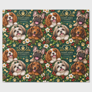 Süße kleine Hunde Cavalier, Französische Bulldogge Geschenkpapier