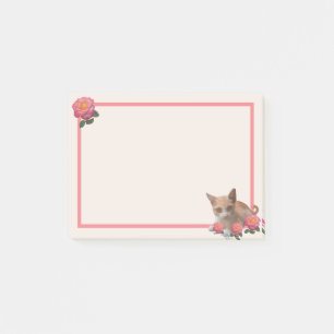 Süße kleine Katze und Rosen Post-it Klebezettel