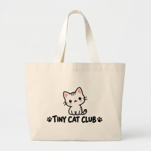 Süße kleine Katzenclub-Leinwand-Tasche – Kawaii Kä Jumbo Stoffbeutel