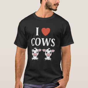 Süße kleine Kuh Lustiger minimalistischer einfache T-Shirt