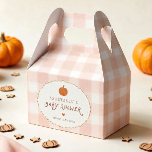 Süße kleine Kürbis-Gingham-Baby-Party Geschenkschachtel