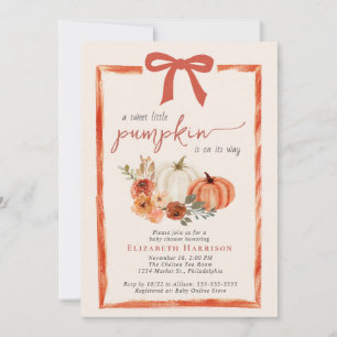 Süße kleine Kürbis-Herbst-Baby-Party Einladung