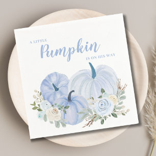 Süße kleine Kürbisblaue Babyparty Serviette