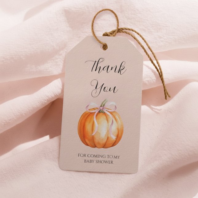 Süße kleine Kürbismädchen-Baby-Party Geschenkanhänger (Von Creator hochgeladen)