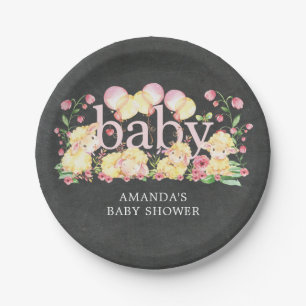 Süße kleine Lamm-Babyparty 7" Platte Pappteller