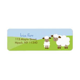 Süße kleine Lamm-Babyparty-Adressen-Etiketten