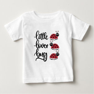 Süße kleine Liebeskäfer-Wortkunst Mädchen Baby T-shirt