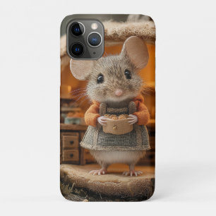 Süße kleine Maus im gemütlichen Eichenhaus Case-Mate iPhone Hülle