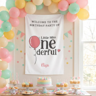 Süße kleine Miss Onederful Party Willkommen Banner