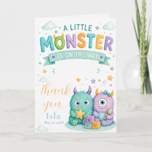 Süße kleine Monster-Baby-Party Halloween Dankeskarte