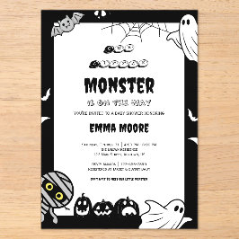 Süße kleine Monster-Baby-Party-Illustration Acryleinladungen