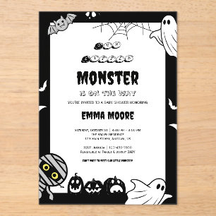 Süße kleine Monster-Baby-Party-Illustration Acryleinladungen
