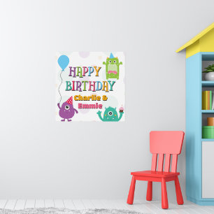 Süße kleine Monster Happy Birthday Party, jedes Al Poster