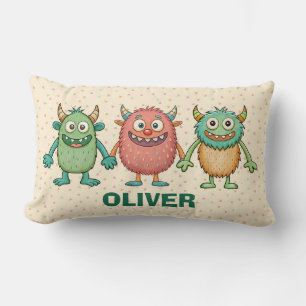 Süße kleine Monster Personalisiert Lendenkissen