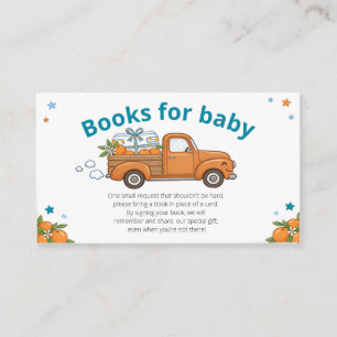 Süße Kleine Orange Vintage-LKW-Bücher für Baby Begleitkarte