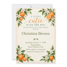 Süße kleine Orange-Zitrus-Baby-Shower-Einladung