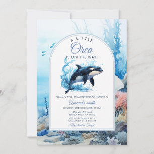 Süße kleine Orca-Baby-Party Ozean-Wal-Junge Einladung