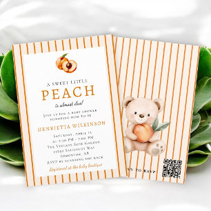 Süße kleine Pfirsich-Baby-Party QR RSVP Einladung