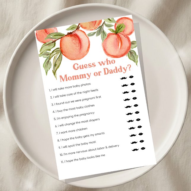 Süße kleine Pfirsich-Baby-Party-Ratspiel-Spiel (Von Creator hochgeladen)
