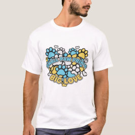 Süße kleine Pfotenabdrücke großes Liebesherz Haust T-Shirt