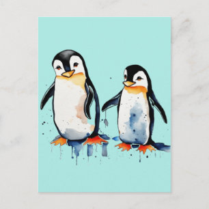 Süße kleine Pinguine Postkarte