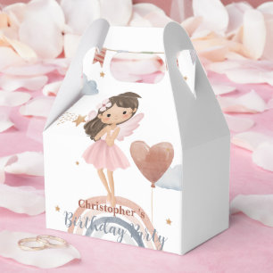 Süße kleine Prinzessin Afro-Mädchen Luftballon Geb Geschenkschachtel