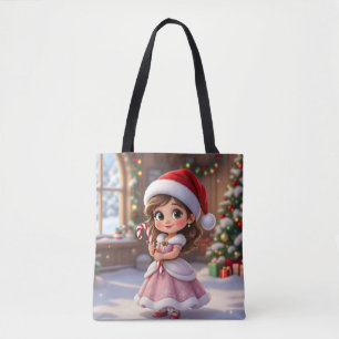 Süße kleine Prinzessin mit Weihnachtsmütze