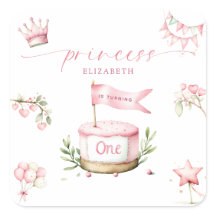 Süße kleine Prinzessin Rosa Torte 1. Geburtstag
