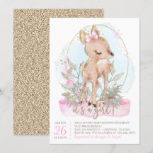 Süße kleine Reh-Baby-Shower-Einladung